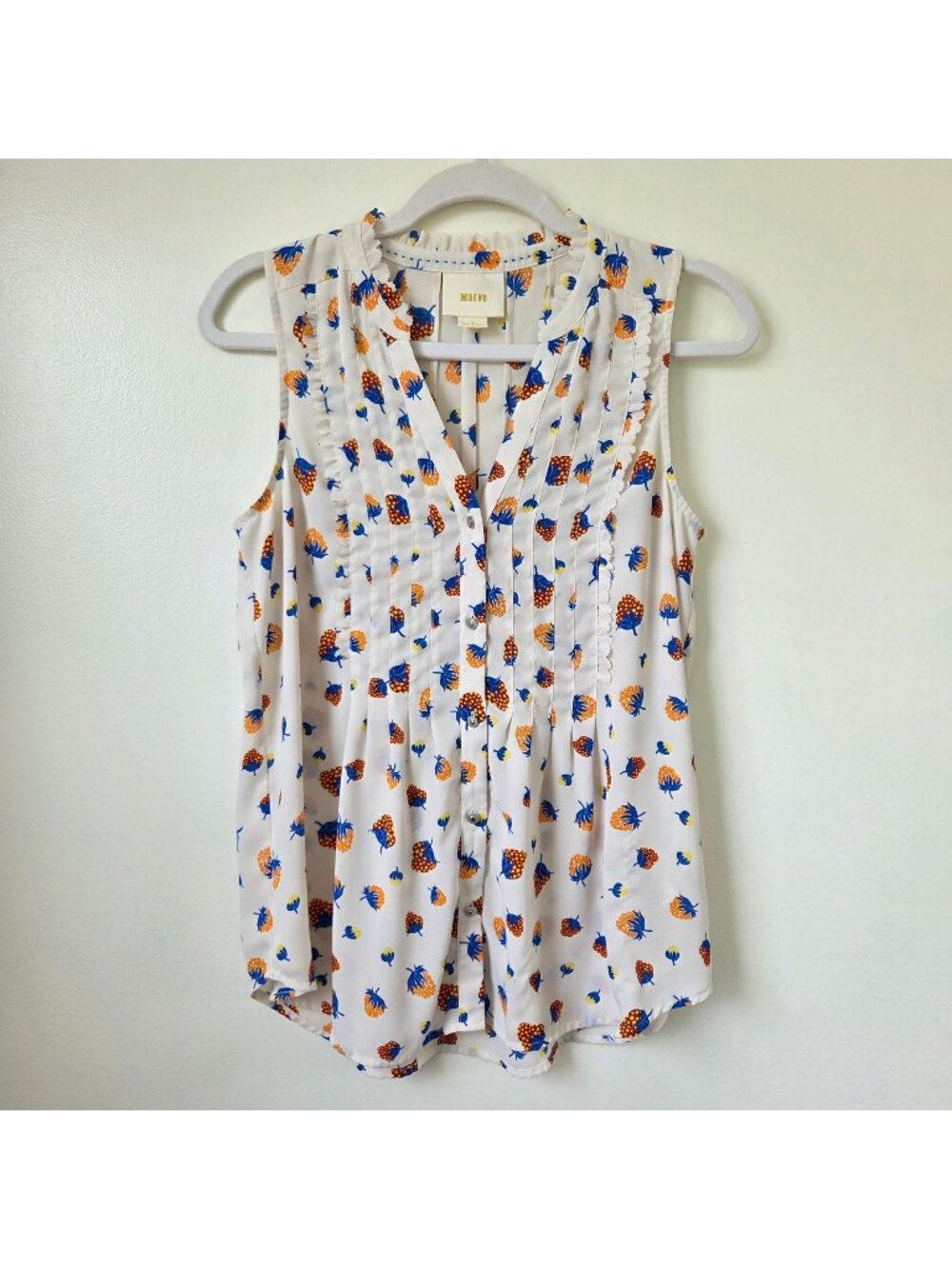 Maeve Fragola Berry Ruffle Tank Top Size 2
